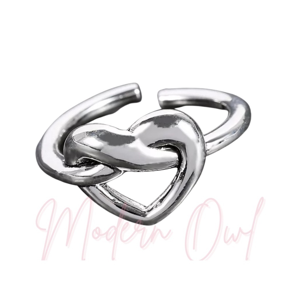 Punk Vintage Love-Heart Knot Adjustable Ring